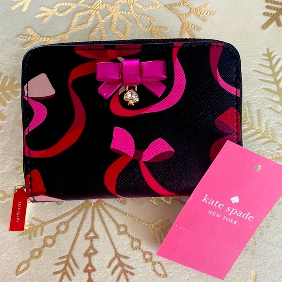 kate spade Other Wrapping Party Small Zip Wallet / Cardcase, Black & Pink - Picture 14 of 15
